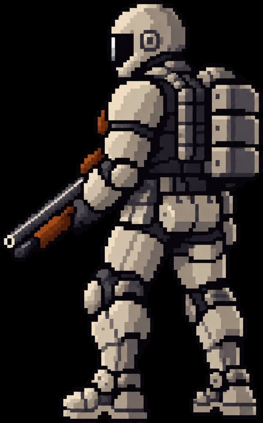 The VEXMORN marine in bone-white armour, shotgun lowered
